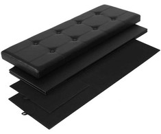 Songmics Minkštas suolas su sandėliavimo vieta 110 cm juodos spalvos