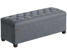 Songmics Taburetė su daiktadėže 40 x 110 x 40 cm skalūno pilkos spalvos
