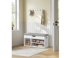 Songmics Batai suoliukas, 30x80x44 cm, baltas