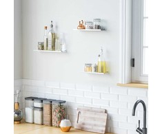 Songmics Sieninė lentyna, 30x9x2,5 cm 35x9x2,5 cm 40x9,5x2,5 cm, balta