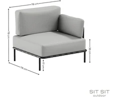 Sofa Sitsit Galinių Modulis, Salve, 78x78x78 cm, Pilka
