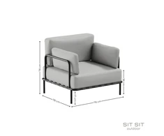 Sofa Sitsit Kėdė, Salve, 78x78x78 cm, Pilka