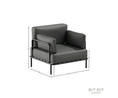 Sofa Sitsit Kėdė, Salve, 78x78x78 cm, Tamsiai Pilka