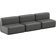 Sofa Sitsit Lauko Baldų Rinkinys, STRAW, 0.8x3.06x0.78 m, Tamsiai Pilka
