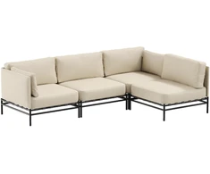 Sofa Sitsit Lauko modulinės baldai, DANDY 3 + vienas modulis, 156x234x78 cm, bežinė spalva