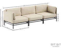 Lauko moduliniai baldai, Dandy, 0.78x2.34x0.78 m, kreminė