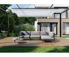 Sofa Sitsit Lauko moduliniai baldai, "Dandy 3 + Single Module", 156x234x78 cm, pilka spalva