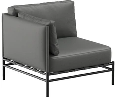 Sofa Sitsit Lauko moduliniai baldai, Dandy galinis modulis, 78x78x78 cm, tamsiai pilka spalva