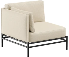 Sofa Sitsit Lauko moduliniai baldai, Dandy galinis modulis, 78x78x78 cm, Bežinė spalva