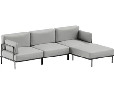 Sofa Sitsit Modulinė Baldų Sistema, Salve + Pufas, 156x234 cm, Pilka