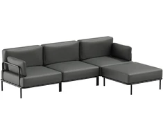 Sofa Sitsit Modulinės Baldai, SALVE 3' + Pufas, 156x234x78 cm, Tamsiai Pilka