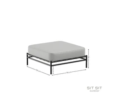 Sofa Sitsit Pufas modulis, Dandy, 78x78x37 cm, Pilka spalva