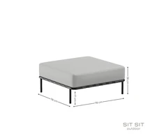 Sitsit Pufas modulis, Salve, 78x78x37 cm, Pilka spalva
