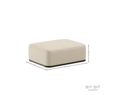 Sofa Sitsit Pufas modulis, Šiaudai, 80x102x40 cm, Bežinė spalva