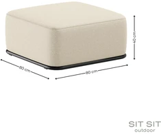Sofa Sitsit Pufas Modulis, Šiaudai, 80x80x40 cm, Bežinis