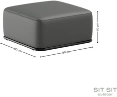 Sofa Sitsit Pufas Modulis, Šiaudai, 80x80x40 cm, Tamsiai Pilka