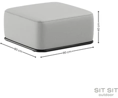 Sitsit Pufas Modulis, Šiaudai, 80x80x40 cm, Pilka
