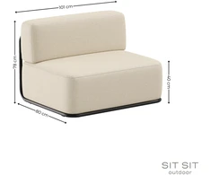 Sofa Sitsit Vieno Modulio Baldai, Šiaudai, 0.8x1.02x0.78 m, Bežinė Spalva