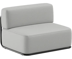 Sofa Sitsit Vieno Modulio Baldai, Šiaudai, 80x102x78 cm, Pilka