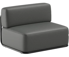 Sofa Sitsit Vieno Modulio Baldas, Šiaudai, 0.8x1.02x0.78 m, Tamsiai Pilka