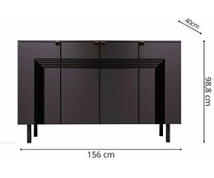 Skandica Komoda, Dancan YOKO, 156x40 cm, Juoda