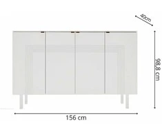 Skandica Komoda, Dancan YOKO, 156x40 cm, Balta