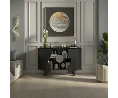 Skandica Komoda, Dancan ZOE, 140x90 cm, Juoda
