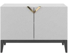 Skandica Komoda, Visby DEMI LONG 2D, 100.5x42 cm, Balta