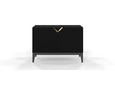 Skandica Komoda, Visby DEMI LONG 2D, 100x70 cm, Juoda
