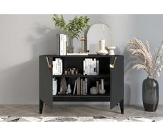 Skandica Komoda, Visby DEMI LONG 2D, 100x70 cm, Juoda