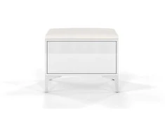 Skandica Pufas, EVELINE, 41x60x44 cm, Baltas
