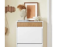 Sobuy Batų spintelė 61x26x91 cm balta, laikymo
