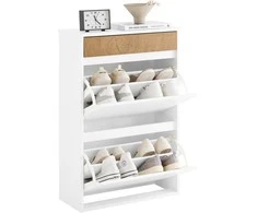 Sobuy Batų spintelė 61x26x91 cm balta, laikymo
