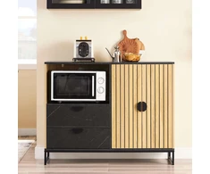 Sobuy Bufetas 107x40x85 cm Ąžuolas/Juoda, su sandėliavimo vieta