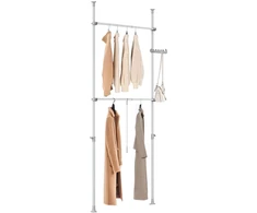 Sobuy Drabužių kabykla, reguliuojama, 75–126x200–295 cm, pilka, metalas