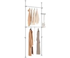 Sobuy Drabužių kabykla, reguliuojama, 75–126x200–295 cm, pilka, metalas