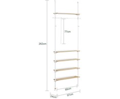 Spintelės sistema, SoBuy KLS15-WN, 97x24x262 cm