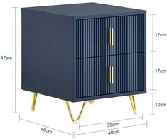 Sobuy Naktinis staliukas, 40x40x47 cm, mėlynas, MDF