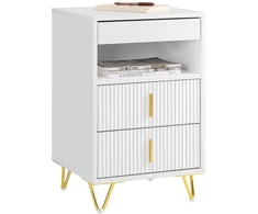 Sobuy Naktinis staliukas, 40x40x63 cm, balta, MDF