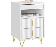 Sobuy Naktinis staliukas, 40x40x63 cm, balta, MDF