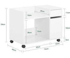 Spausdintuvo stovas, SoBuy ASK02-W, 72x40x54 cm