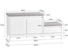 Suolas, SoBuy FSR172-W, 100x35x42 cm