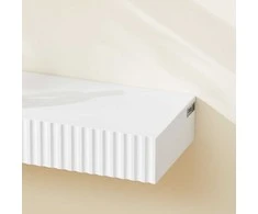 Sobuy Sieninė lentyna su stalčiumi ir LED apšvietimu, 60x20x8 cm, balta, MDF