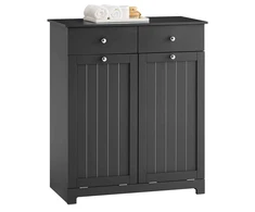 Sobuy Skalbinių spintelė 78x38,5x90,5 cm juoda, laikymo