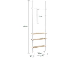 Spintelio sistema, SoBuy KLS14-WN, 97x24x262 cm