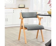 Sobuy Sulankstoma valgomojo kėdė 61,5x56x77,6 cm pilka, mediena
