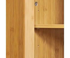 Sobuy Virtuvės sala 107x46–71x92,5 cm bambukas nerūdijantis plienas