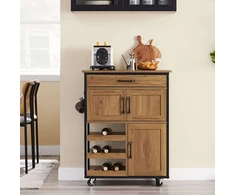 Sobuy Virtuvinis vežimėlis 67x88x37 cm rudas, metalas