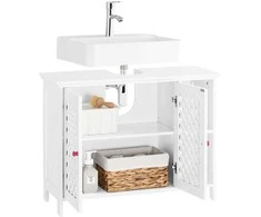 Sobuy Vonios spintelė 80x31,5x60,5 cm balta, MDF