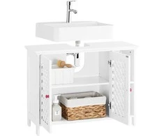 Sobuy Vonios spintelė 80x31,5x60,5 cm balta, MDF